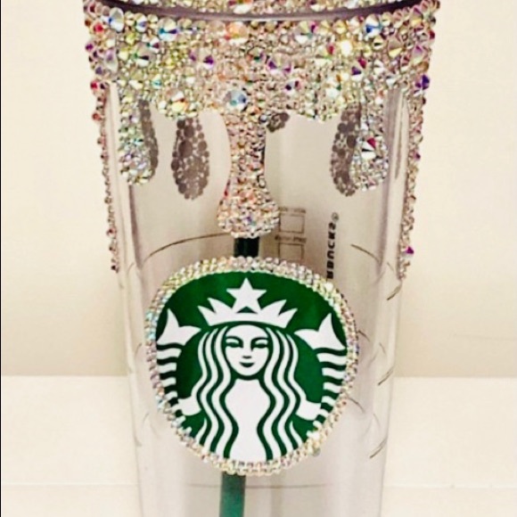 Starbucks Tumbler Dripping Effect studded Bling - Picture 2 of 7